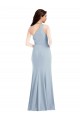 Stretch Crepe One Shoulder Trumpet Light Sky Blue Formal Dress / Bridesmaid Dress Manchester