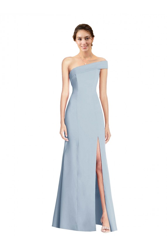 Stretch Crepe Off the Shoulder Trumpet Light Sky Blue Formal Evening Gown / Prom Dress / Bridesmaid Dress Manchester
