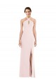 Stretch Crepe Halter Neck Low Back Trumpet Pink Formal Evening Gown / Prom Dress / Bridesmaid Dress Manchester