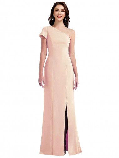Stretch Crepe One Shoulder Trumpet Nude Formal Evening Gown / Prom Dress / Bridesmaid Dress Manchester