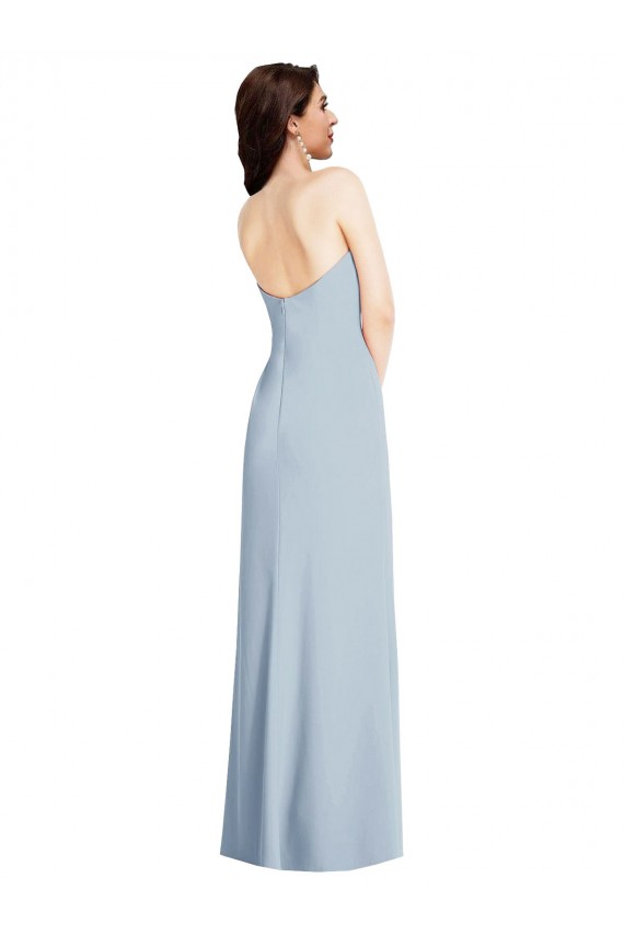 Stretch Crepe Strapless Low Back A-Line Light Sky Blue Formal Evening Gown / Prom Dress / Bridesmaid Dress Manchester