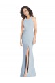 Stretch Crepe Halter Neck Open Back Trumpet Light Sky Blue Evening Dress / Bridesmaid Dress Manchester