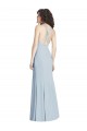 Stretch Crepe Halter Neck Open Back Trumpet Light Sky Blue Evening Dress / Bridesmaid Dress Manchester