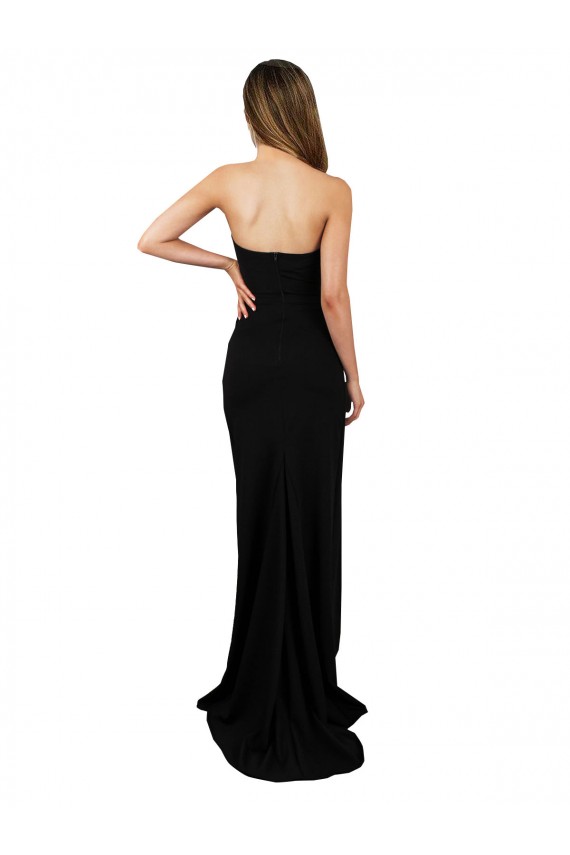 Stretch Crepe High Neck Low Back Column Black Formal Evening Gown / Prom Dress / Bridesmaid Dress Manchester