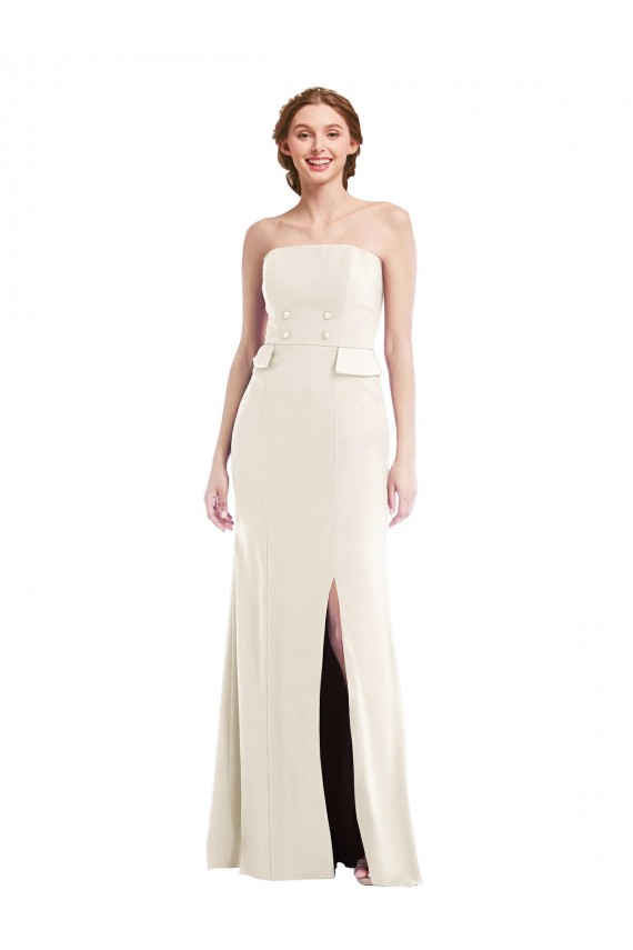 Stretch Crepe Strapless Trumpet Ivory Semi Formal Evening Dress / Prom Dress / Bridesmaid Dress Manchester