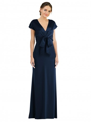 Stretch Crepe Off the Shoulder Keyhole Back Trumpet Dark Navy Formal Evening Gown / Prom Dress / Bridesmaid Dress Manchester