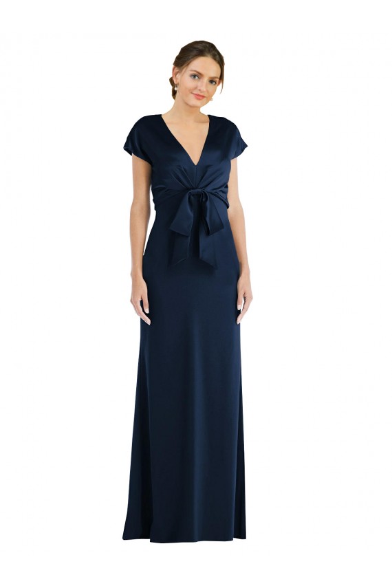Stretch Crepe Off the Shoulder Keyhole Back Trumpet Dark Navy Formal Evening Gown / Prom Dress / Bridesmaid Dress Manchester