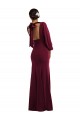 Stretch Crepe Bateau Neck Open Back Trumpet Burgundy Gold Formal Evening Gown / Prom Dress / Bridesmaid Dress Manchester