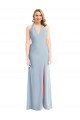 Stretch Crepe Halter Neck Open Back Trumpet Light Sky Blue Bridesmaid Dress / Evening Dress Manchester