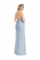 Stretch Crepe Halter Neck Open Back Trumpet Light Sky Blue Bridesmaid Dress / Evening Dress Manchester