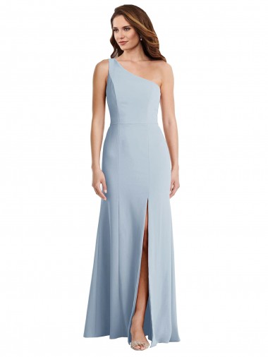 Stretch Crepe One Shoulder Trumpet Light Sky Blue Formal Evening Gown / Prom Dress / Bridesmaid Dress Manchester