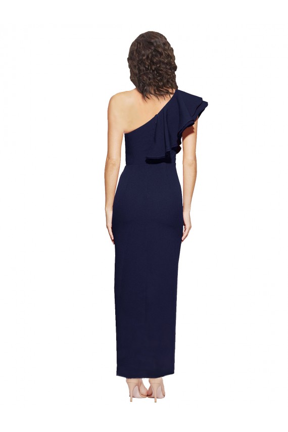 Stretch Crepe One Shoulder Sheath Dark Navy Formal Evening Gown / Prom Dress / Bridesmaid Dress Manchester