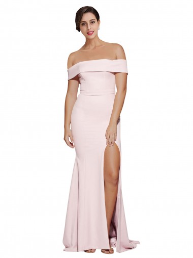 Stretch Crepe Square Neck Low Back Sheath Pink Formal Evening Gown / Prom Dress / Bridesmaid Dress Manchester