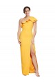 Stretch Crepe One Shoulder Sheath Saffron Formal Evening Gown / Prom Dress / Bridesmaid Dress Manchester