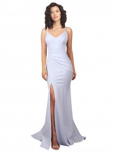 Stretch Crepe High Neck Low Back Mermaid White Beach Wedding Dress Manchester