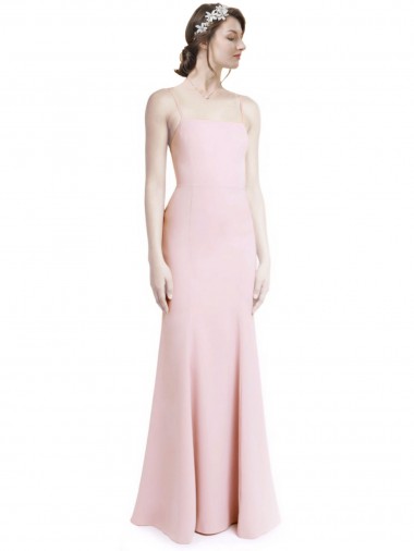 Stretch Crepe Square Neck Open Back Mermaid, Sheath Pink Prom Dress / Bridesmaid Dress Manchester
