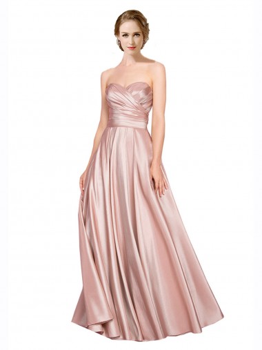 Stretch Satin Strapless Low Back A-Line Black Tie Evening Gown / Prom Dress / Bridesmaid Dress Manchester