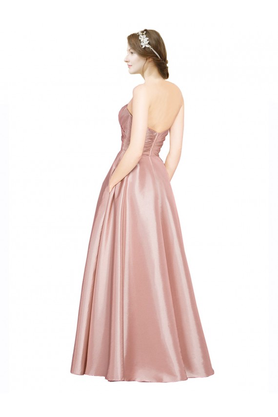 Stretch Satin Strapless Low Back A-Line Black Tie Evening Gown / Prom Dress / Bridesmaid Dress Manchester