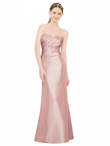 Stretch Satin Strapless Low Back A-Line Formal Evening Gown / Prom Dress / Bridesmaid Dress Manchester