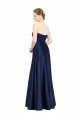 Stretch Satin Sweetheart Low Back A-Line Dark Navy Black Tie Evening Gown / Bridesmaid Dress Manchester