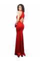Stretch Satin Halter Neck Keyhole Back Mermaid Red Formal Evening Gown / Prom Dress / Bridesmaid Dress Manchester