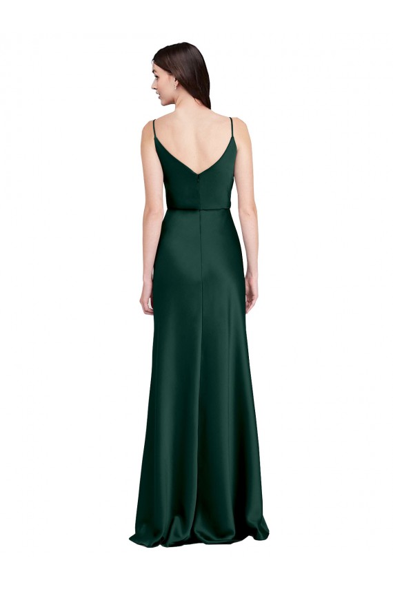 Stretch Satin Cowl Neck V-Back Sheath Hunter Black Tie Evening Gown / Prom Dress / Bridesmaid Dress Manchester