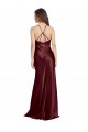 Stretch Satin V-Neck A-Line Burgundy Gold Formal Evening Gown / Prom Dress / Bridesmaid Dress Manchester