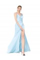 Stretch Satin V-Neck Mermaid Light Sky Blue Formal Evening Gown / Prom Dress / Bridesmaid Dress Manchester