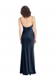 Stretch Satin Cowl Neck Open Back A-Line Dark Navy Black Tie Evening Gown / Prom Dress / Bridesmaid Dress Manchester