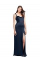 Stretch Satin Cowl Neck Low Back A-Line Dark Navy Formal Evening Gown / Prom Dress / Bridesmaid Dress Manchester