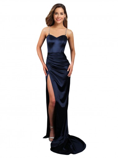 Stretch Satin Sweetheart Mermaid Dark Navy Formal Evening Gown / Prom Dress / Bridesmaid Dress Manchester