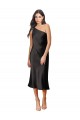 Stretch Satin One Shoulder Sheath Black Black Tie Evening Dress / Prom Dress / Bridesmaid Dress Manchester