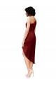 Stretch Satin One Shoulder Sheath Burgundy Black Tie Evening Gown / Prom Dress / Bridesmaid Dress Manchester