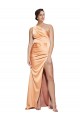 Stretch Satin One Shoulder Open Back Sheath Light Copper Formal Evening Gown / Prom Dress / Bridesmaid Dress Manchester
