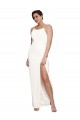 Stretch Satin High Neck Low Back Sheath Ivory Formal Evening Gown / Prom Dress / Bridesmaid Dress Manchester
