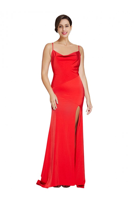 Stretch Satin Strapless Low Back Sheath Red Formal Evening Gown / Prom Dress / Bridesmaid Dress Manchester
