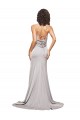 Stretch Satin High Neck Low Back A-Line Formal Evening Gown / Prom Dress / Bridesmaid Dress Manchester