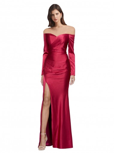 Stretch Satin Sweetheart Sheath Dark Red Formal Evening Gown / Prom Dress / Bridesmaid Dress Manchester