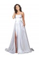 Stretch Satin Spaghetti Straps A-Line White Beach Wedding Dress Manchester