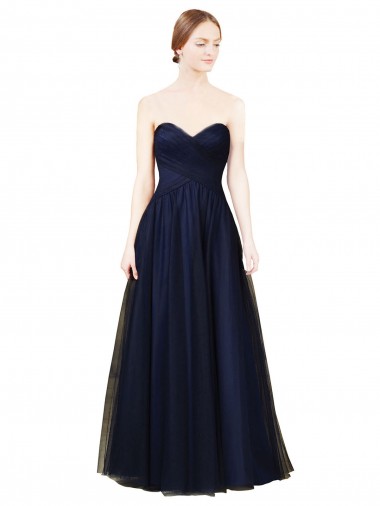 Tulle Strapless A-Line Dark Navy Bridesmaid Dress / Evening Dress Manchester