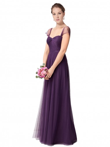Tulle Sweetheart A-Line Plum Purple Bridesmaid Dress Manchester