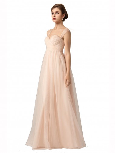 Tulle Sweetheart A-Line Nude Bridesmaid Evening Gowns Manchester