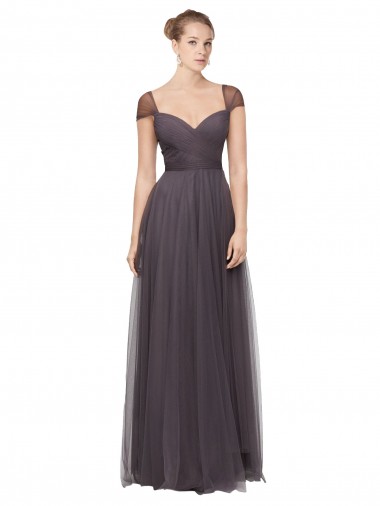 Tulle Sweetheart A-Line Pewter Bridesmaid Dress Manchester