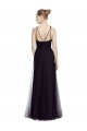 Tulle High Neck A-Line Black Bridesmaid Gown Manchester