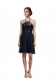 Tulle Halter Neck A-Line Black Bridesmaid Gown Manchester