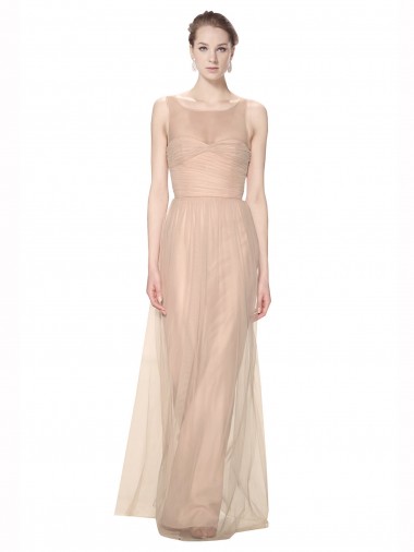 Tulle High Neck Sheath Blush Bridesmaid Dress Manchester