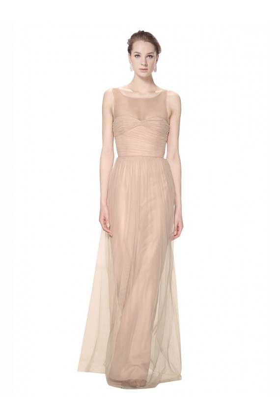 Tulle High Neck Sheath Blush Bridesmaid Dress Manchester