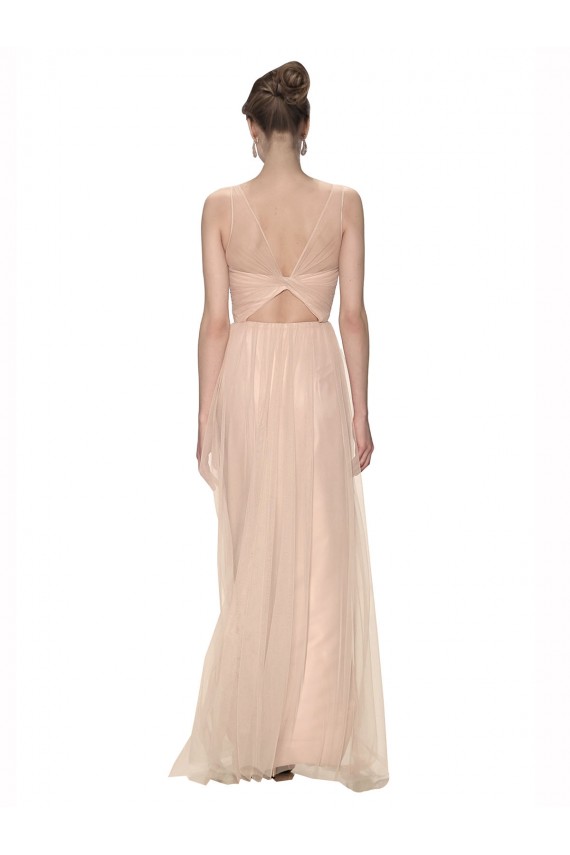 Tulle High Neck Sheath Blush Bridesmaid Dress Manchester