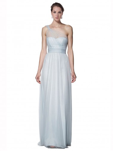 Tulle One Shoulder A-Line Mist Bridesmaid Dress Manchester