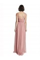 Tulle V-Neck A-Line Rose Pink Bridesmaid Dress Manchester